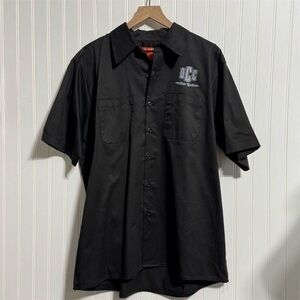Vintage 2003 Orange County Choppers Black Work Shirt XL Flame Moto Biker OCC